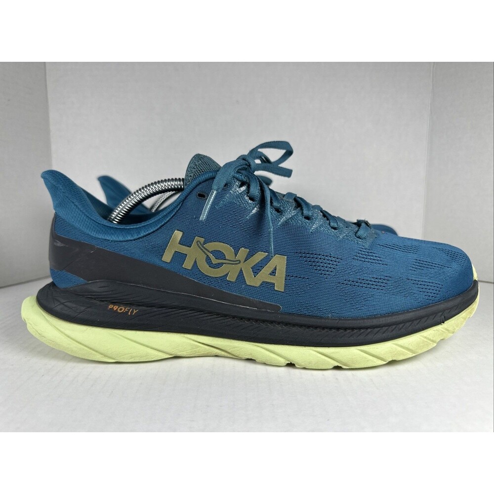 Hoka One One Mach 4 Profly Athletic Running Shoes Blue Green Mens Size 12 D